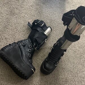 Futuristic Black Combat Boots